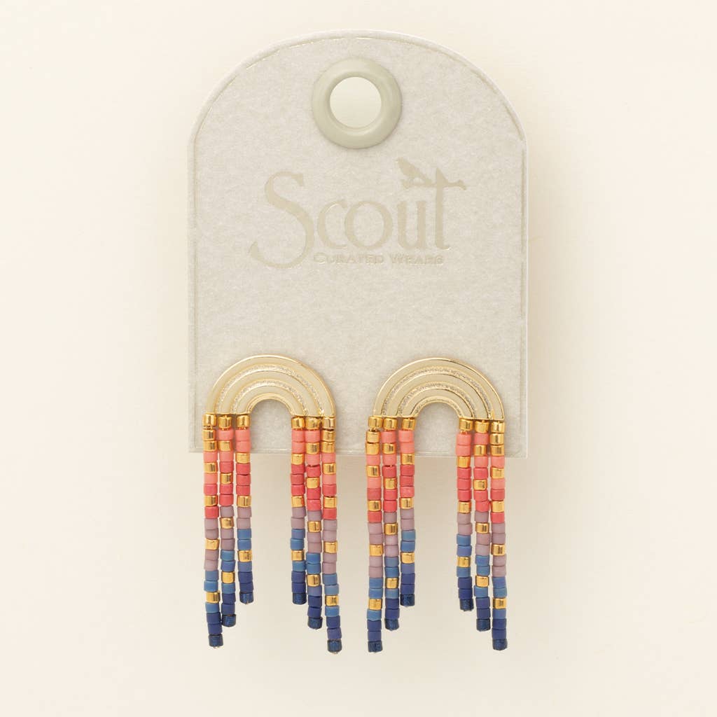 Chromacolor Miyuki Rainbow Fringe Earring - Multi/Gold