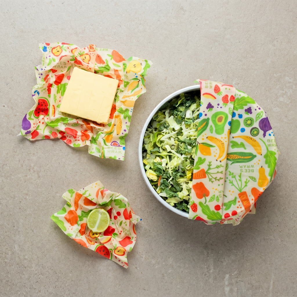 Bees Wrap Reusable Beeswax Food Wraps 3 Pack - Garden Party