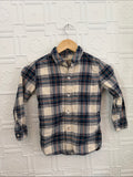 Mini Boden Boys Plaid Button Down Shirt Blue Cream Rust Size 6-Y
