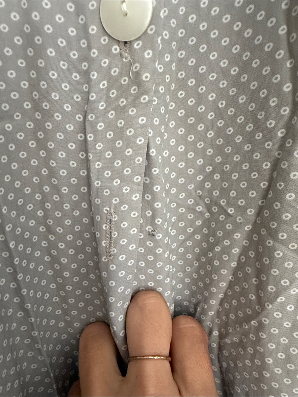 Vintage NEXT 90s Grey Polka Dot Maxi Dress Cottagecore Grunge UK 14