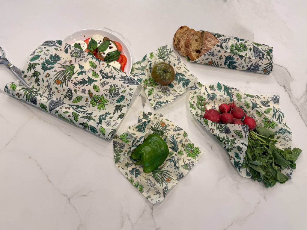 Bees Wrap Reusable Beeswax Food Wraps 3 Pack - Herb Garden