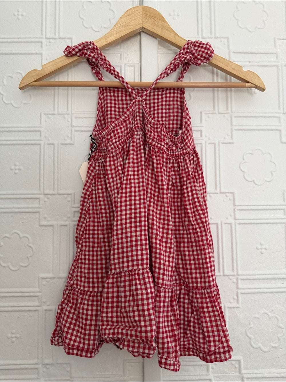 Vintage Style Red Gingham Cottagecore Dress 4T