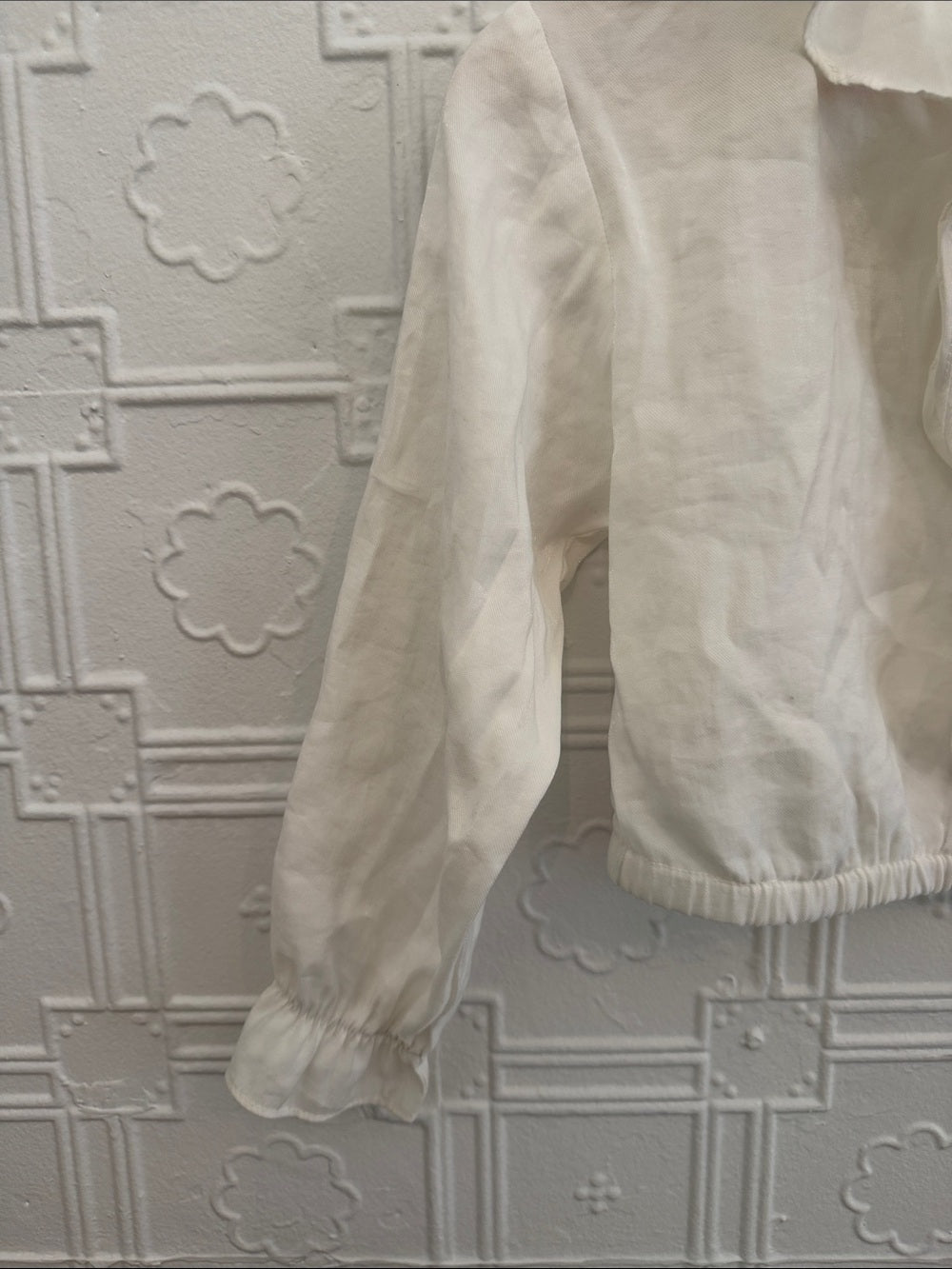 Zara Girls Cream Ruffle Collar Long Sleeve Blouse Size 10