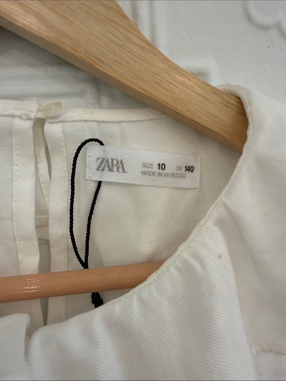 Zara Girls Cream Ruffle Collar Long Sleeve Blouse Size 10