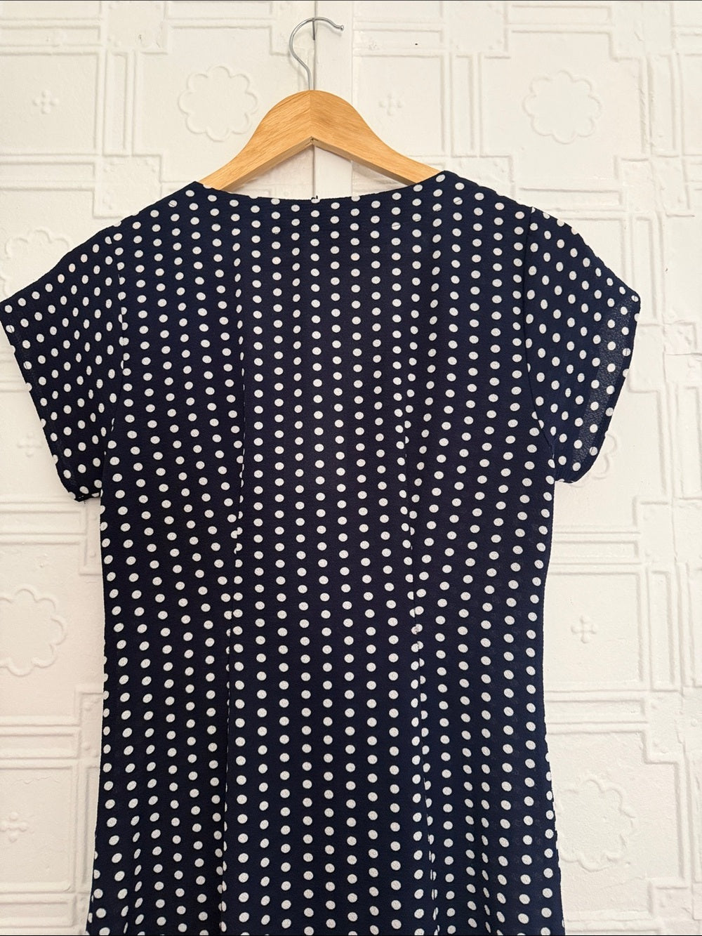 NWT Katie Sturino Stitch Fix Chiara Button Front Maxi Dress Navy Polka Dot XS