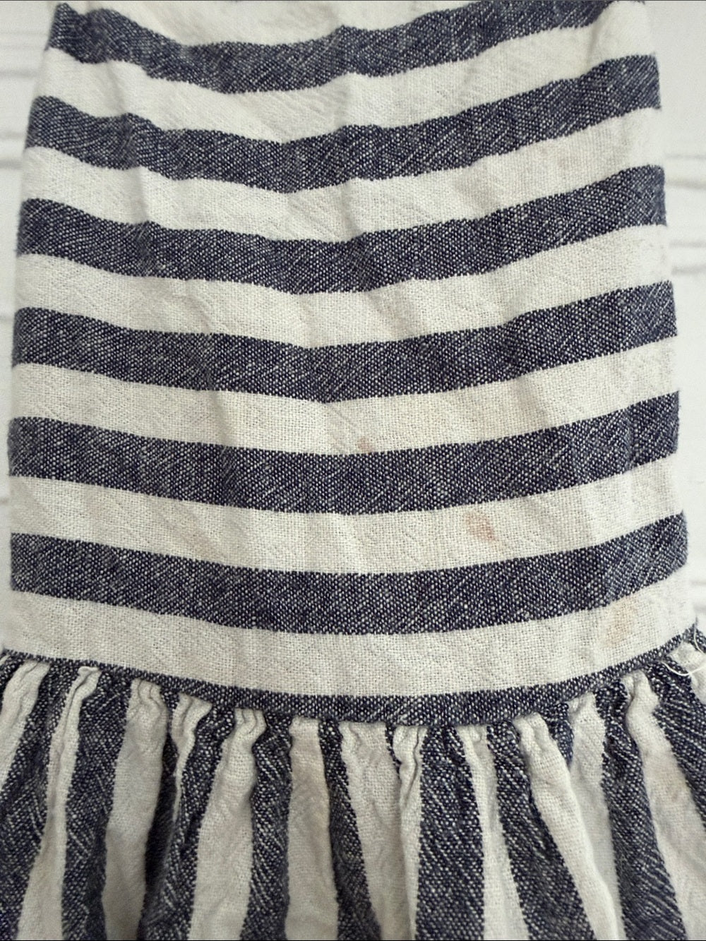 Carter's Striped Linen Blend Sun Dress / Jumper Blue White Toddler 4T