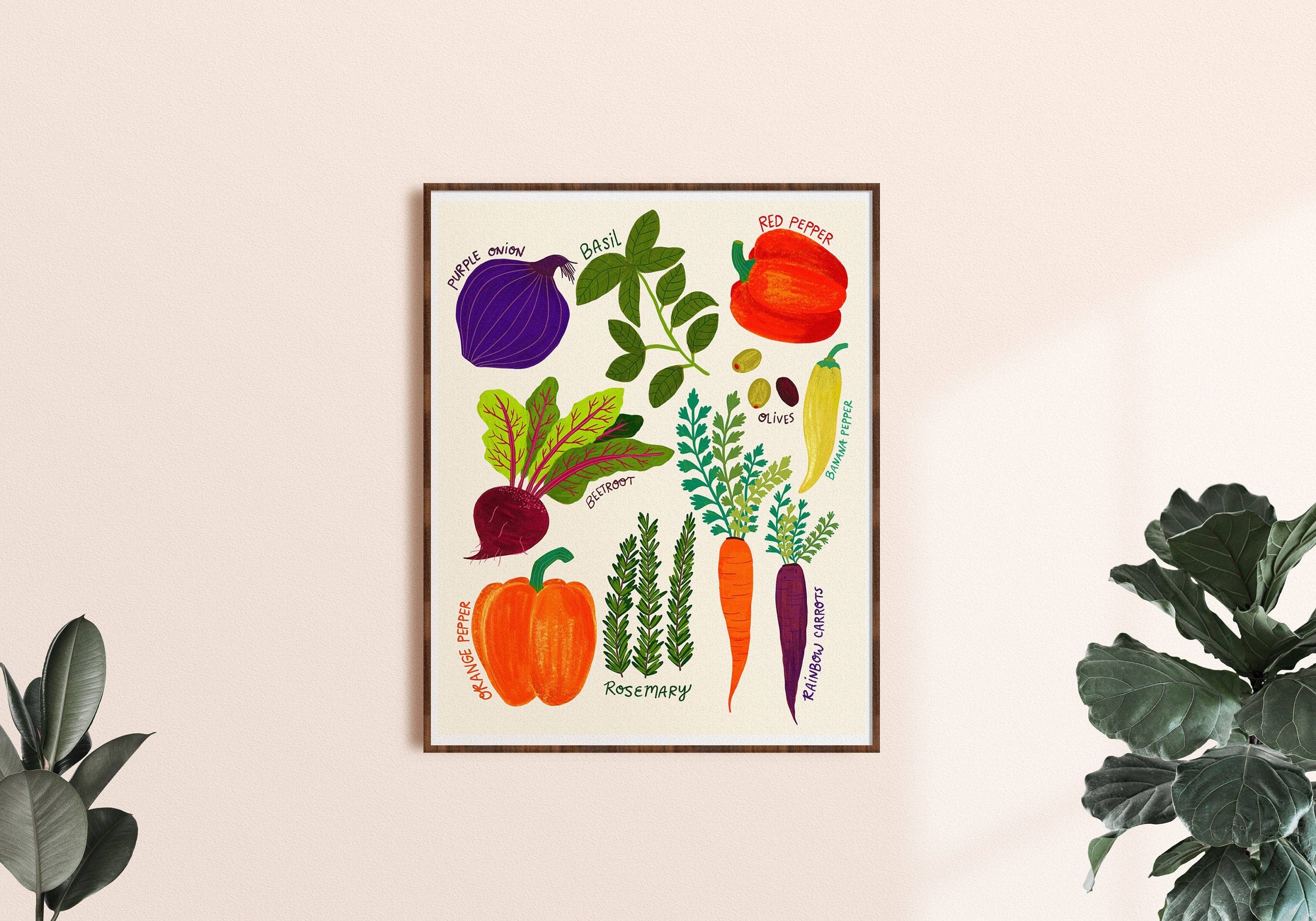 Rainbow of Veggies - Kitchen Art Print