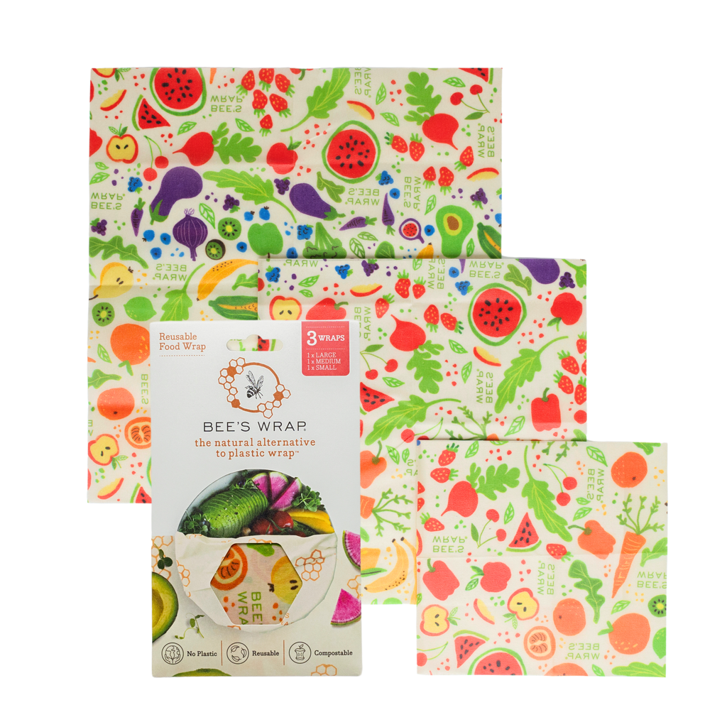 Bees Wrap Reusable Beeswax Food Wraps 3 Pack - Garden Party