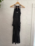 BCBGENERATION Metallic Shimmer Tulip Drape Midi Dress XS