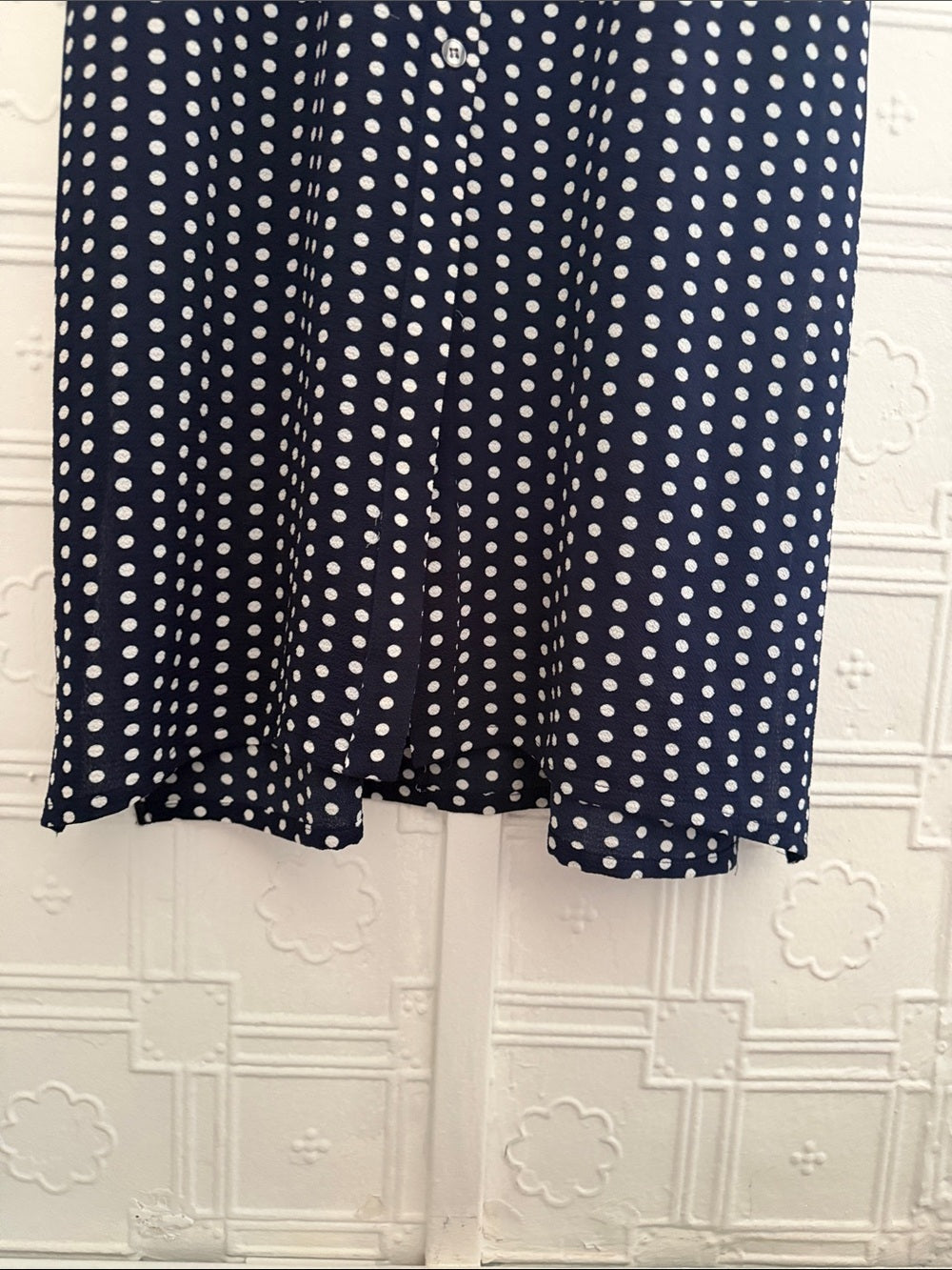 NWT Katie Sturino Stitch Fix Chiara Button Front Maxi Dress Navy Polka Dot XS