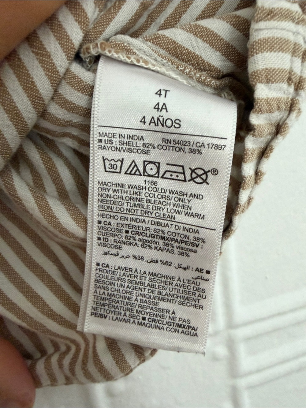 Old Navy Toddler Girls Striped Romper Jumper Tan White 4T