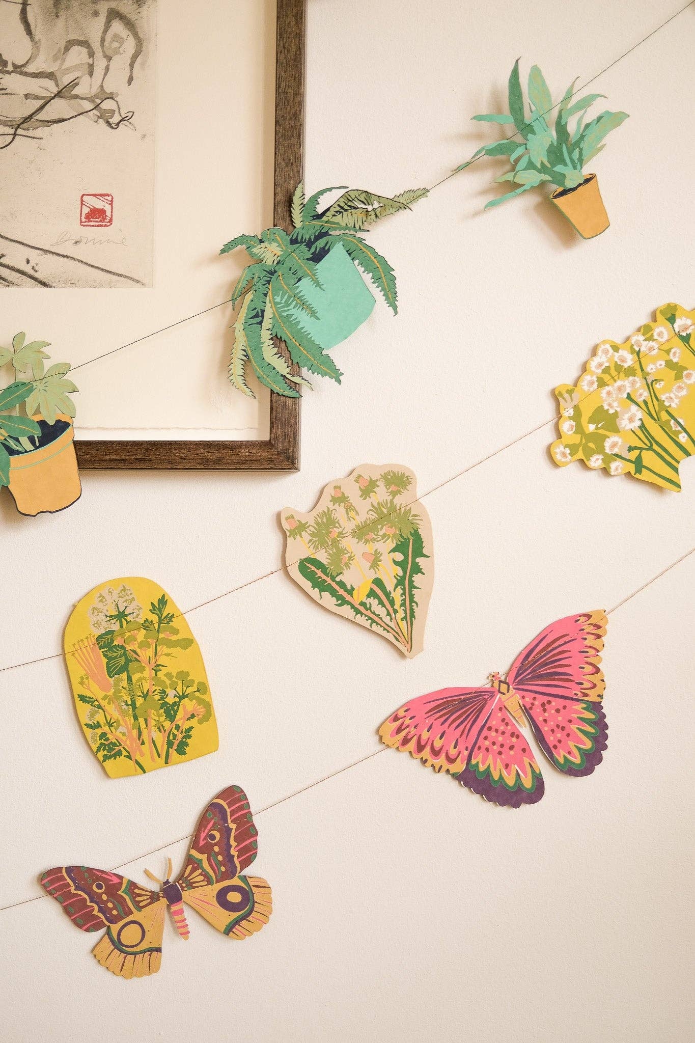 COLOURFUL BUTTERFLIES SEWN GARLAND
