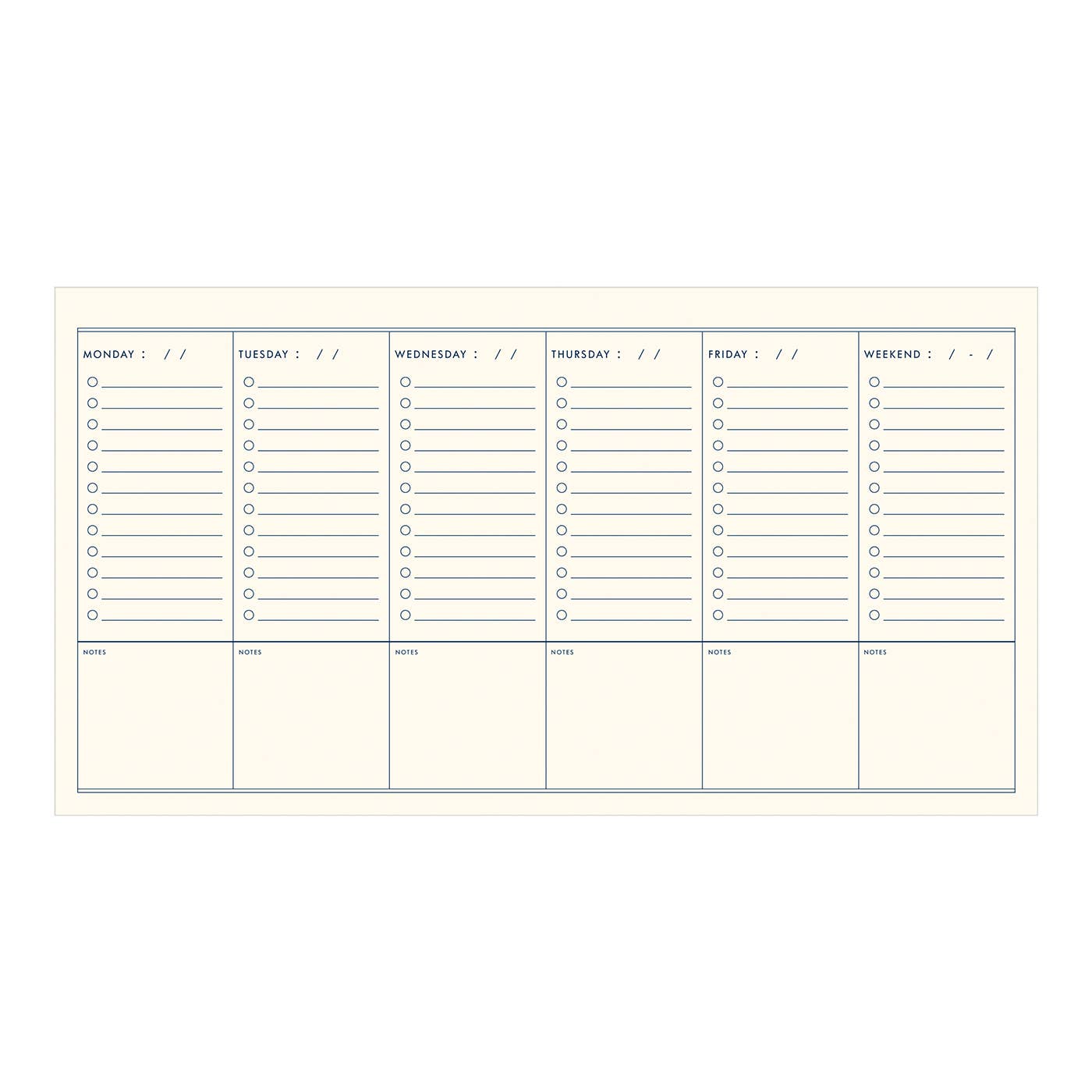 Grid Undated Weekly Planner