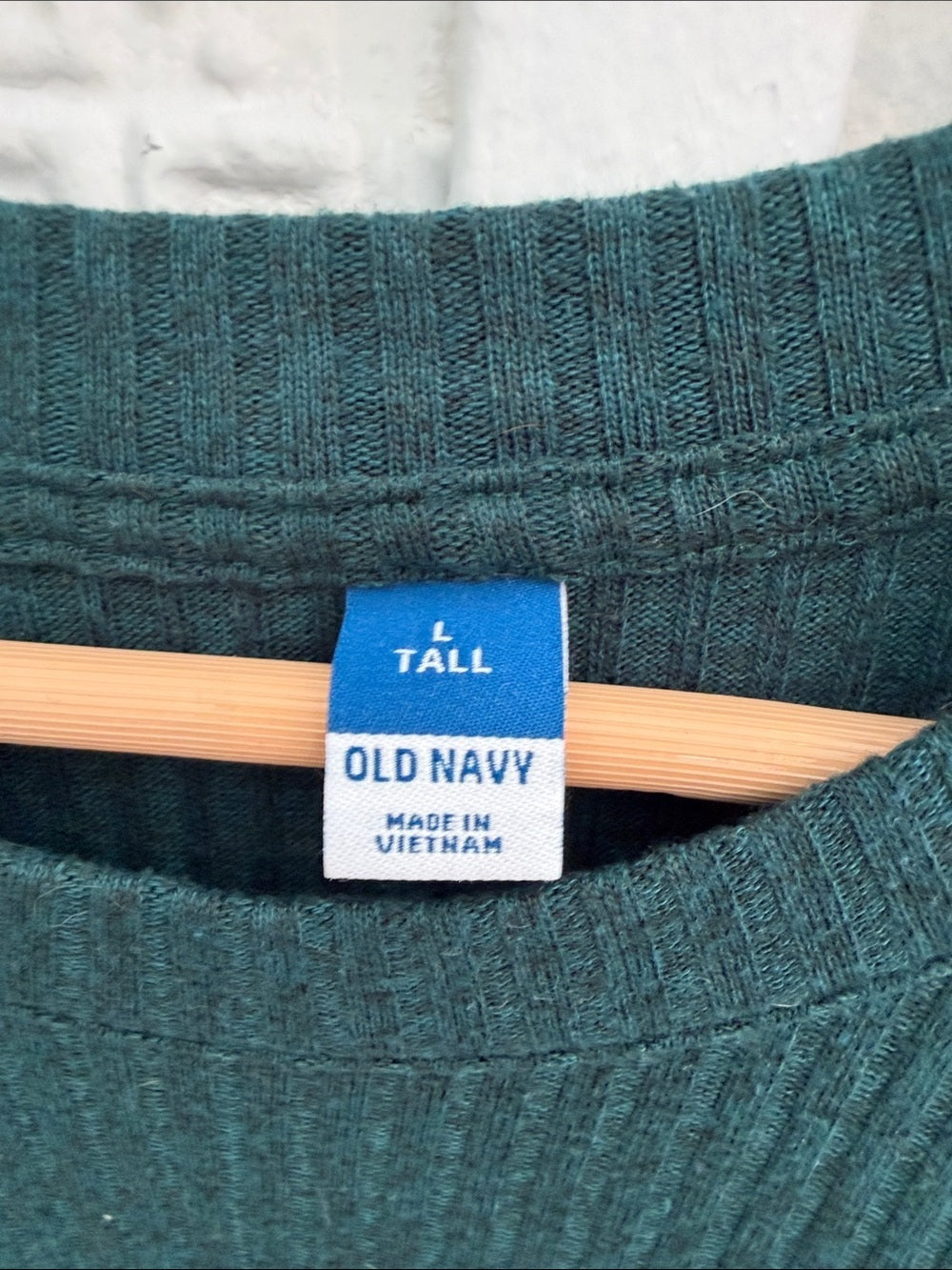 Old Navy Rib-Knit Long Sleeve Maxi Shift Dress Green L Tall Side Slit Cozy