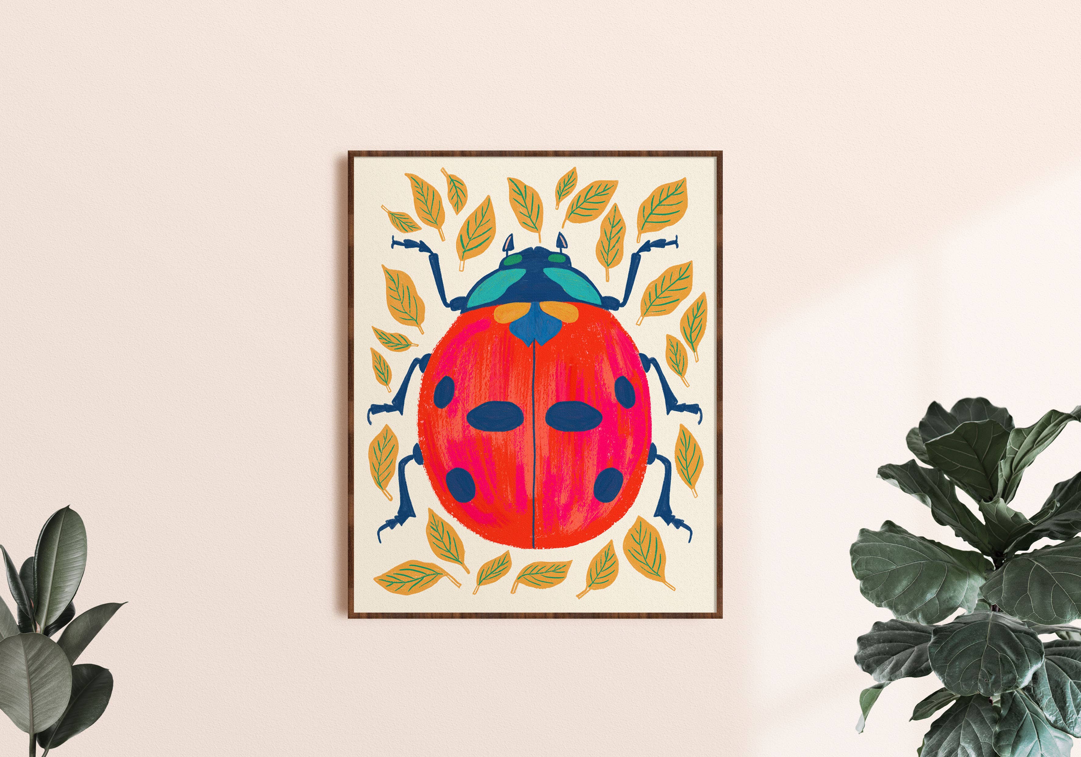 Lady Bug Art Print - Insect/Bug Art Print