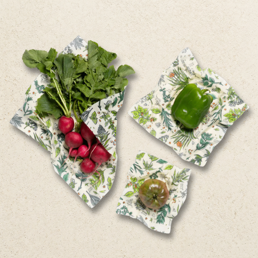 Bees Wrap Reusable Beeswax Food Wraps 3 Pack - Herb Garden