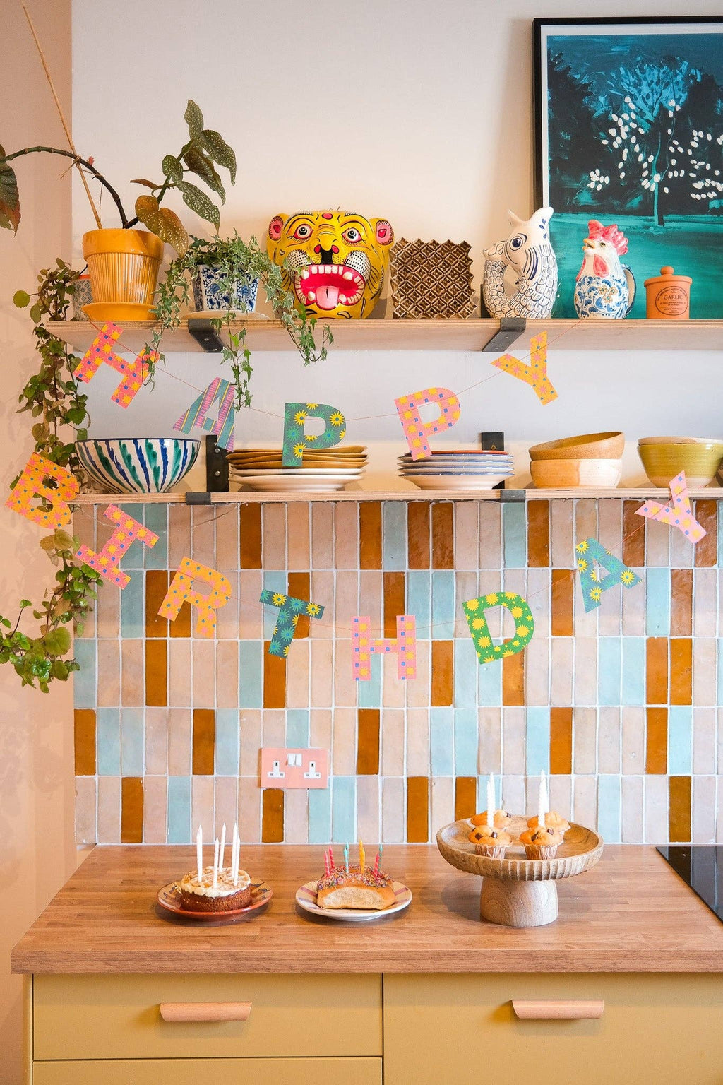 BRIGHT HAPPY BIRTHDAY SEWN GARLAND