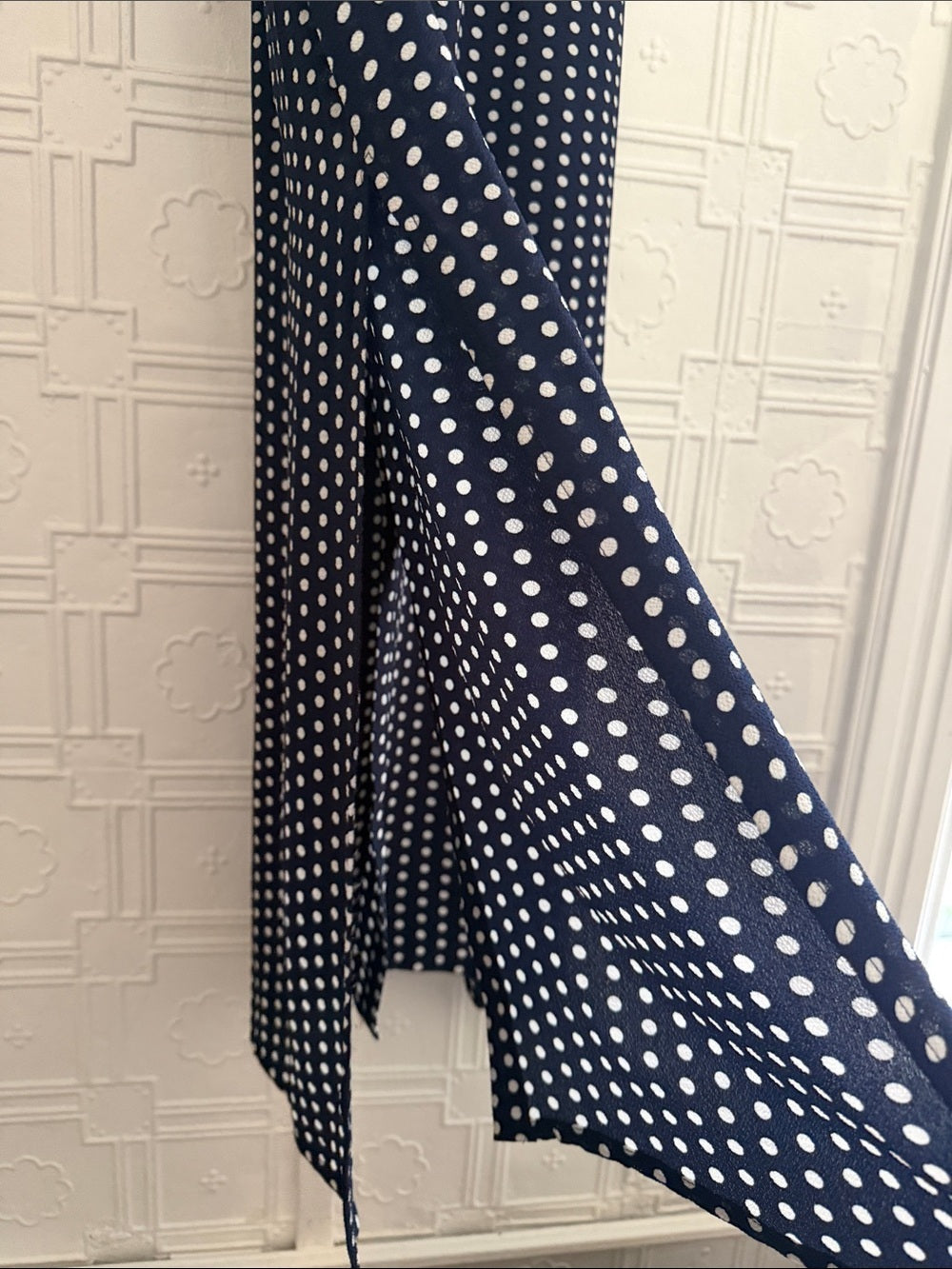 NWT Katie Sturino Stitch Fix Chiara Button Front Maxi Dress Navy Polka Dot XS