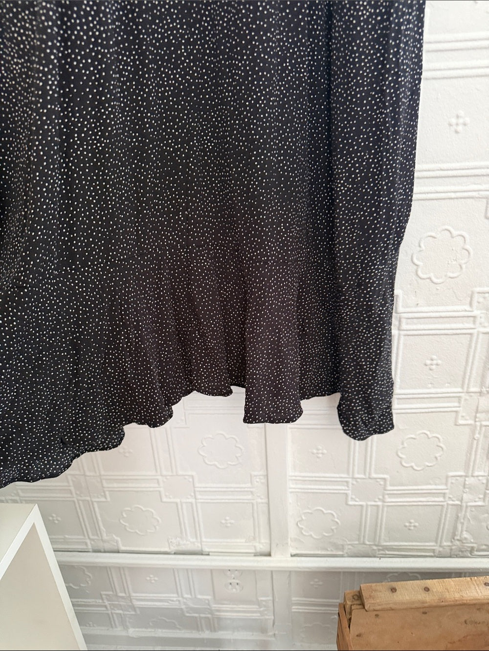 Express Polka Dot Button-Front Maxi Dress Black White Size L