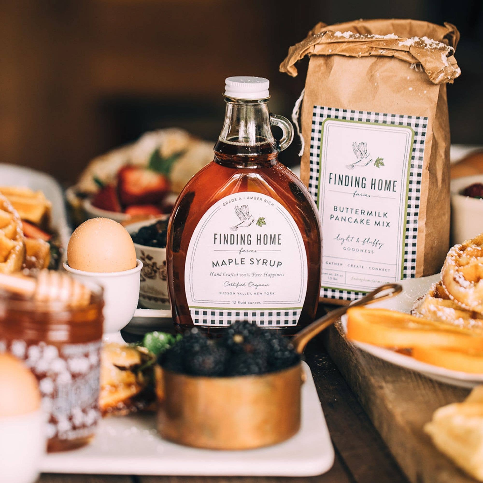 100% Pure Organic Maple Syrup - 12 oz Decorative Glass