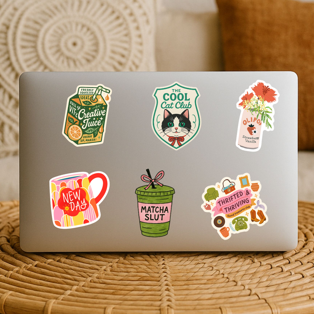 Thrifted & Thriving Sticker – Found Treasures Club
