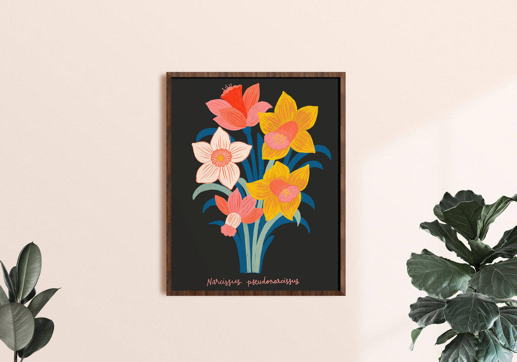 Daffodils Art Print - Botanical Flower Illustration