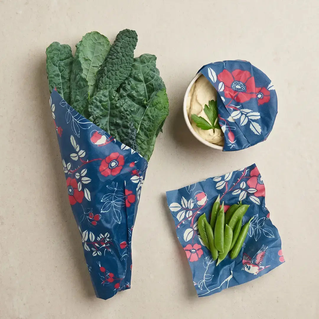 Bees Wrap Reusable Beeswax Food Wraps 3 Pack - Botanical