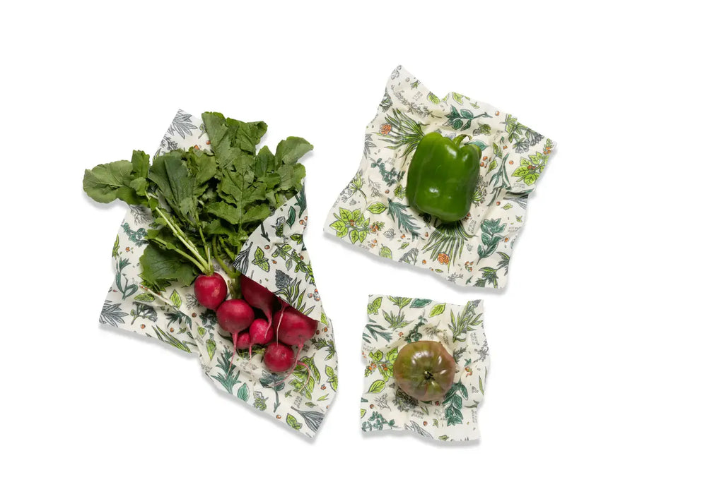 Bees Wrap Reusable Beeswax Food Wraps 3 Pack - Herb Garden