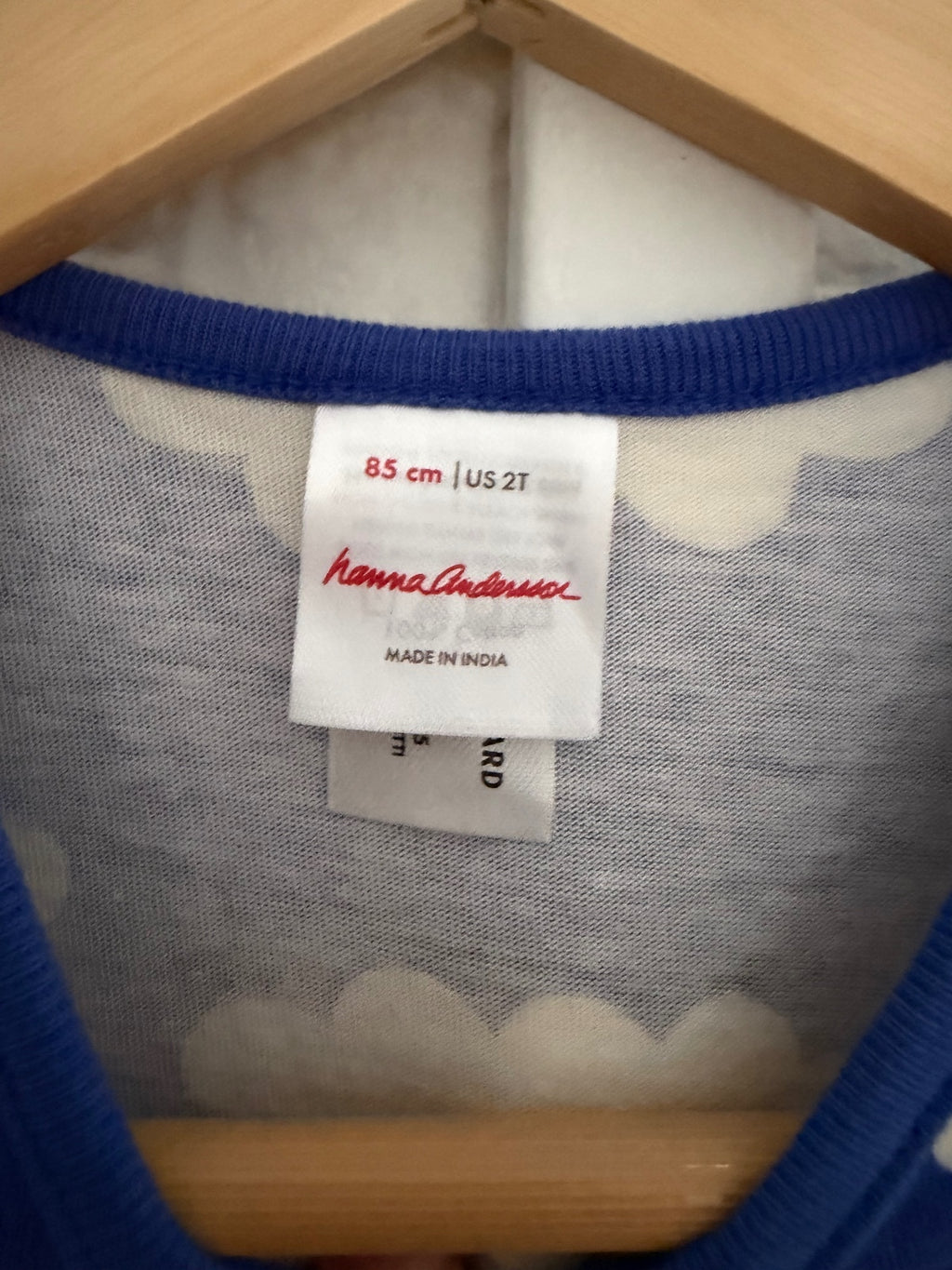 Hanna Andersson Blue Cloud Long Sleeve Playground Pocket Dress 2T
