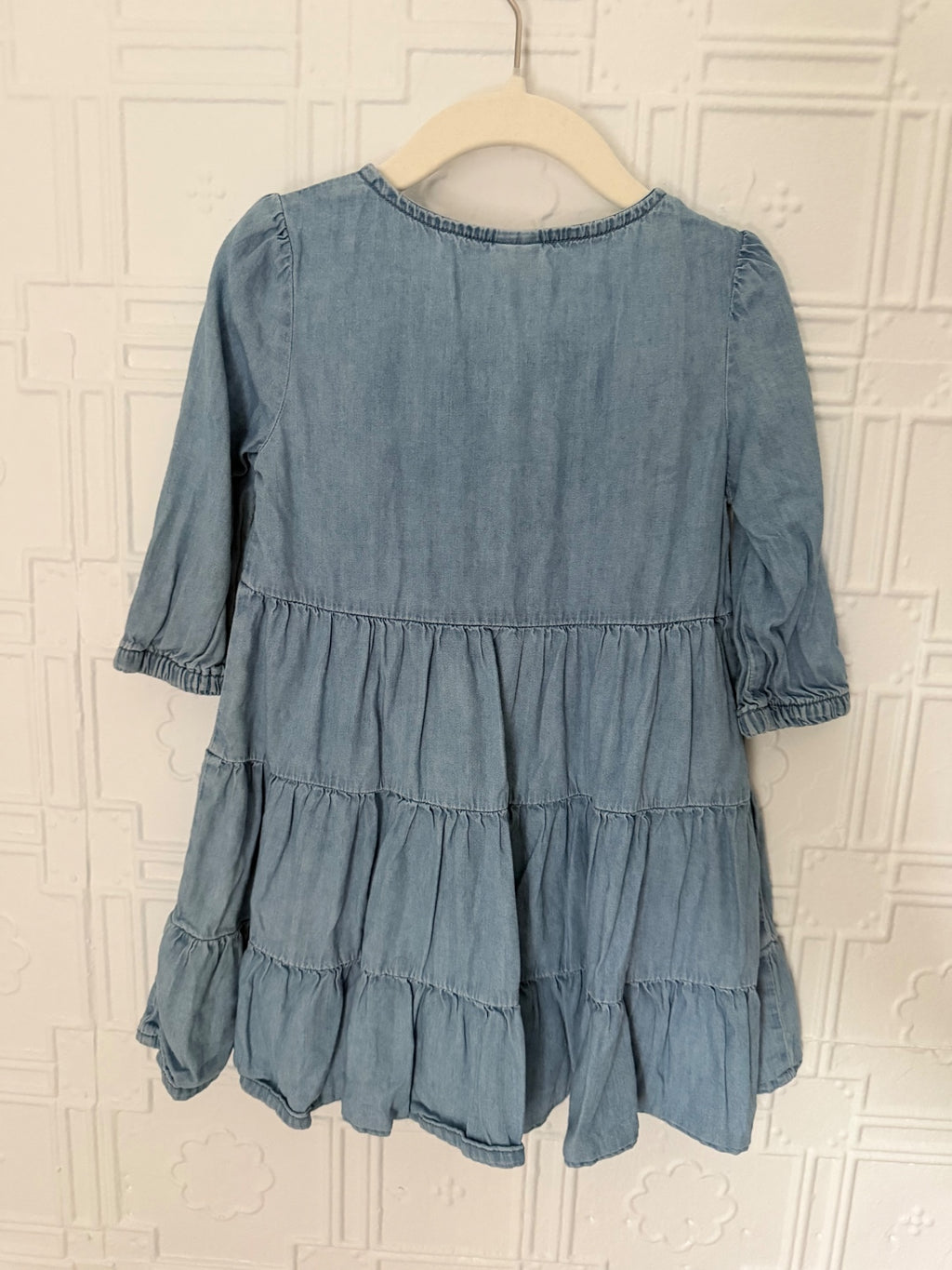 OshKosh B'gosh Toddler Girls Tiered Denim Chambray Dress Size 3T Light Wash