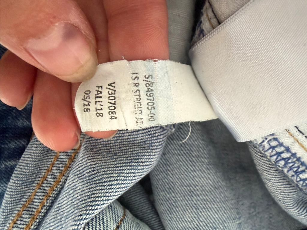 GAP Denim Womens 31 Tall Distressed Straight Leg Blue Jeans Fall 2018
