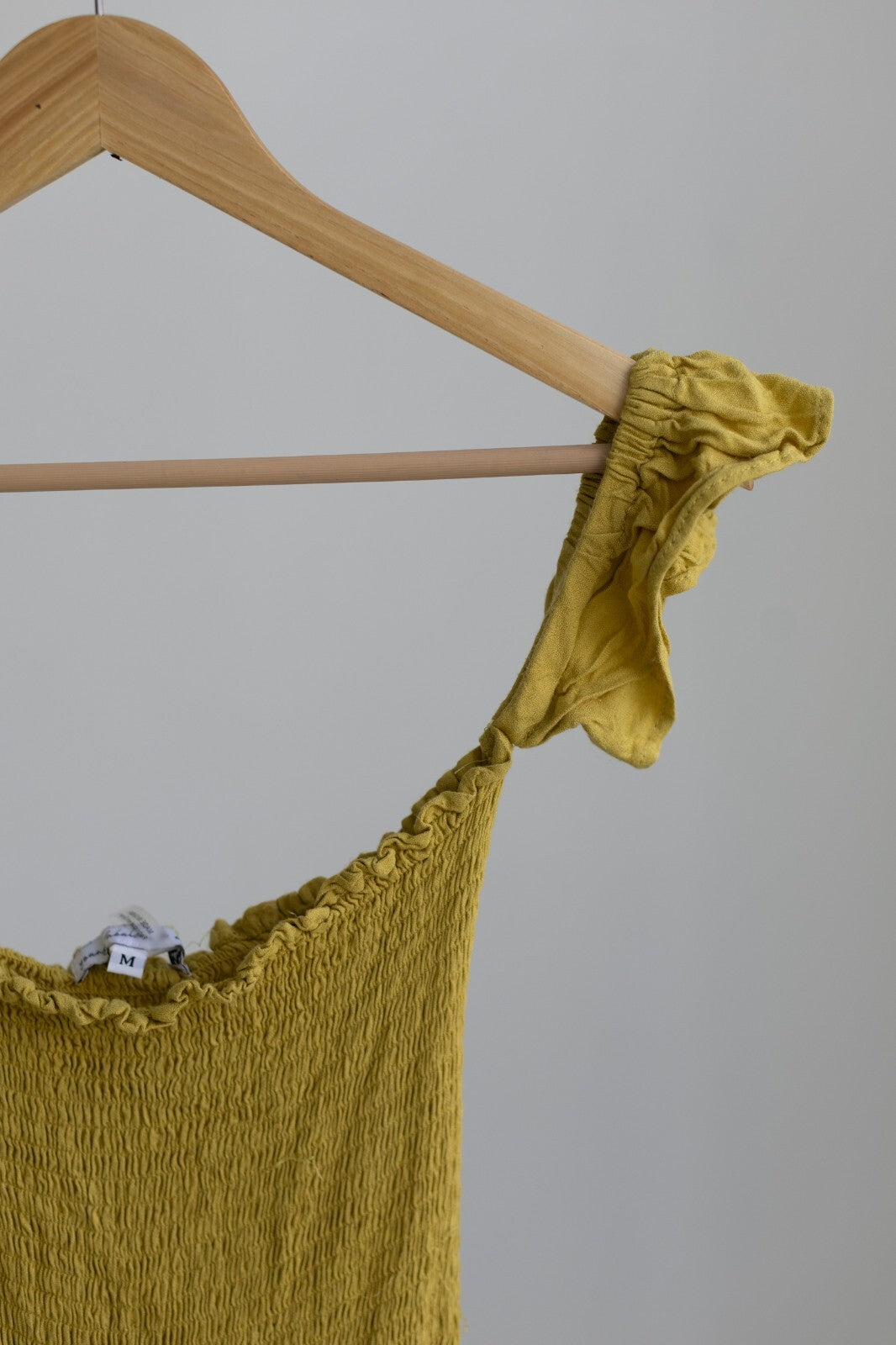 Young Fabulous & Broke Smocked Off Shoulder Maxi Dress Mustard Yellow M