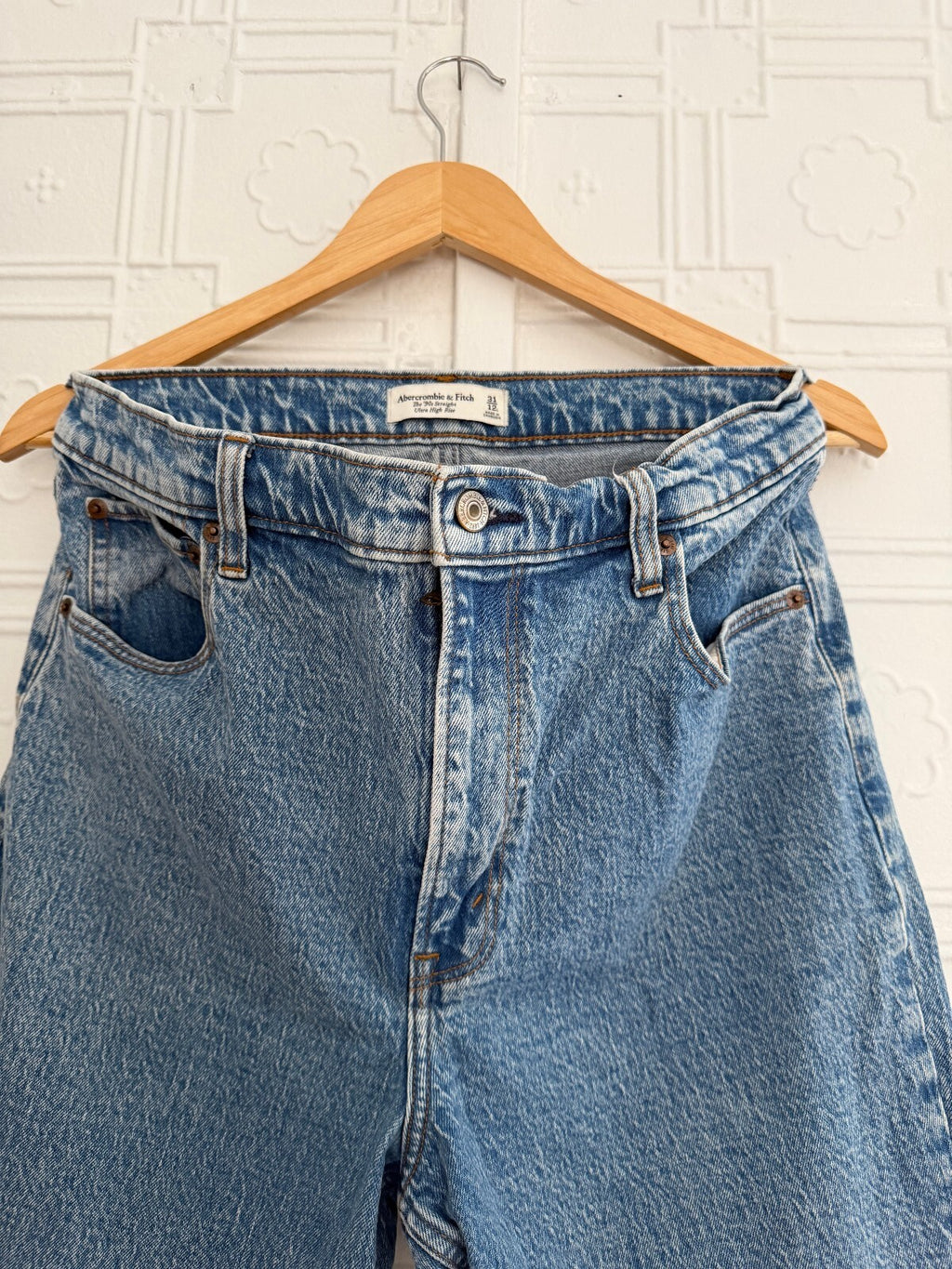 Abercrombie & Fitch 90s Straight Ultra High Rise Jeans Size 31 12L Blue