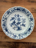 Vintage Double Phoenix Ming Tree Blue White Ironstone Plate Japan