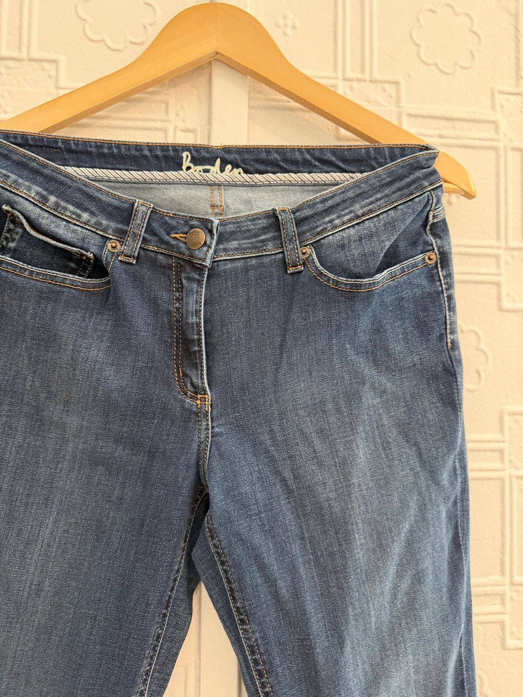 Broden Skinny Blue Denim Jeans with Ankle Zippers Size 8L