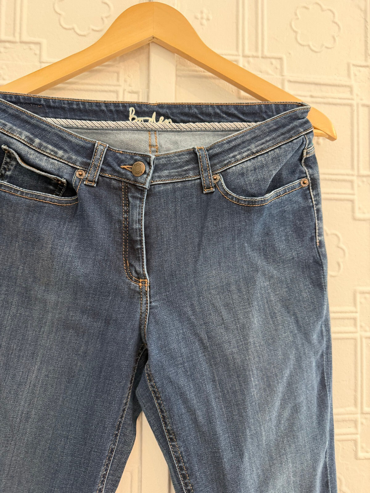 Broden Skinny Blue Denim Jeans with Ankle Zippers Size 8L