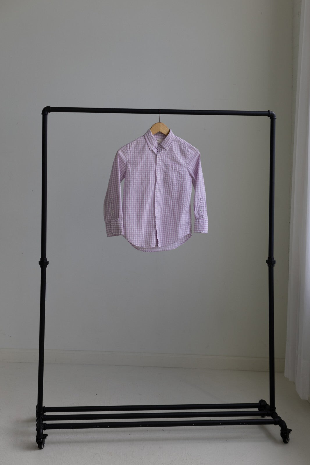Crewcuts Boys Size 8 Purple Gingham Long Sleeve Button Down Shirt NWT