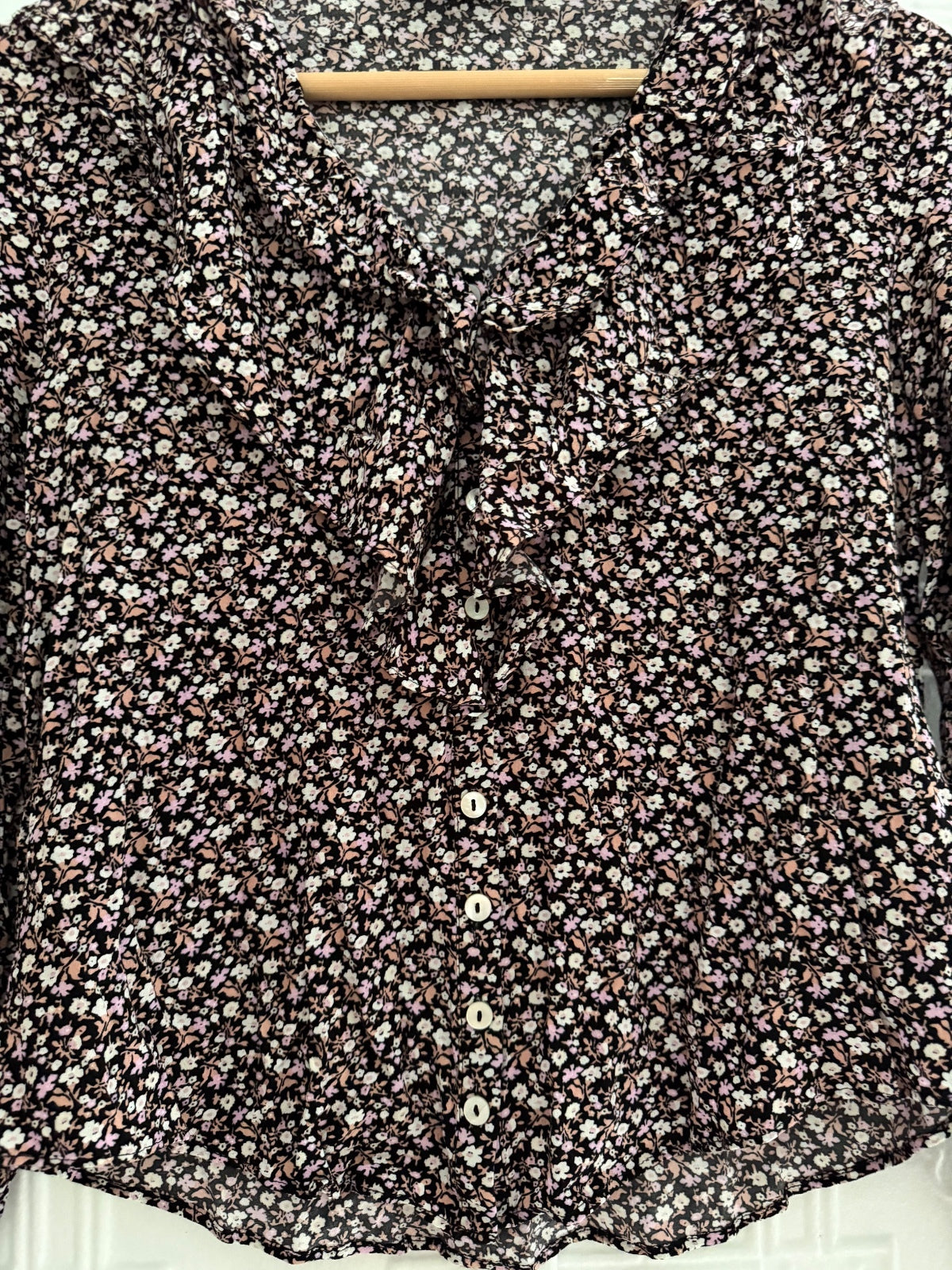 And Other Stories Paris Atelier Ditsy Floral Ruffle Blouse Size 0