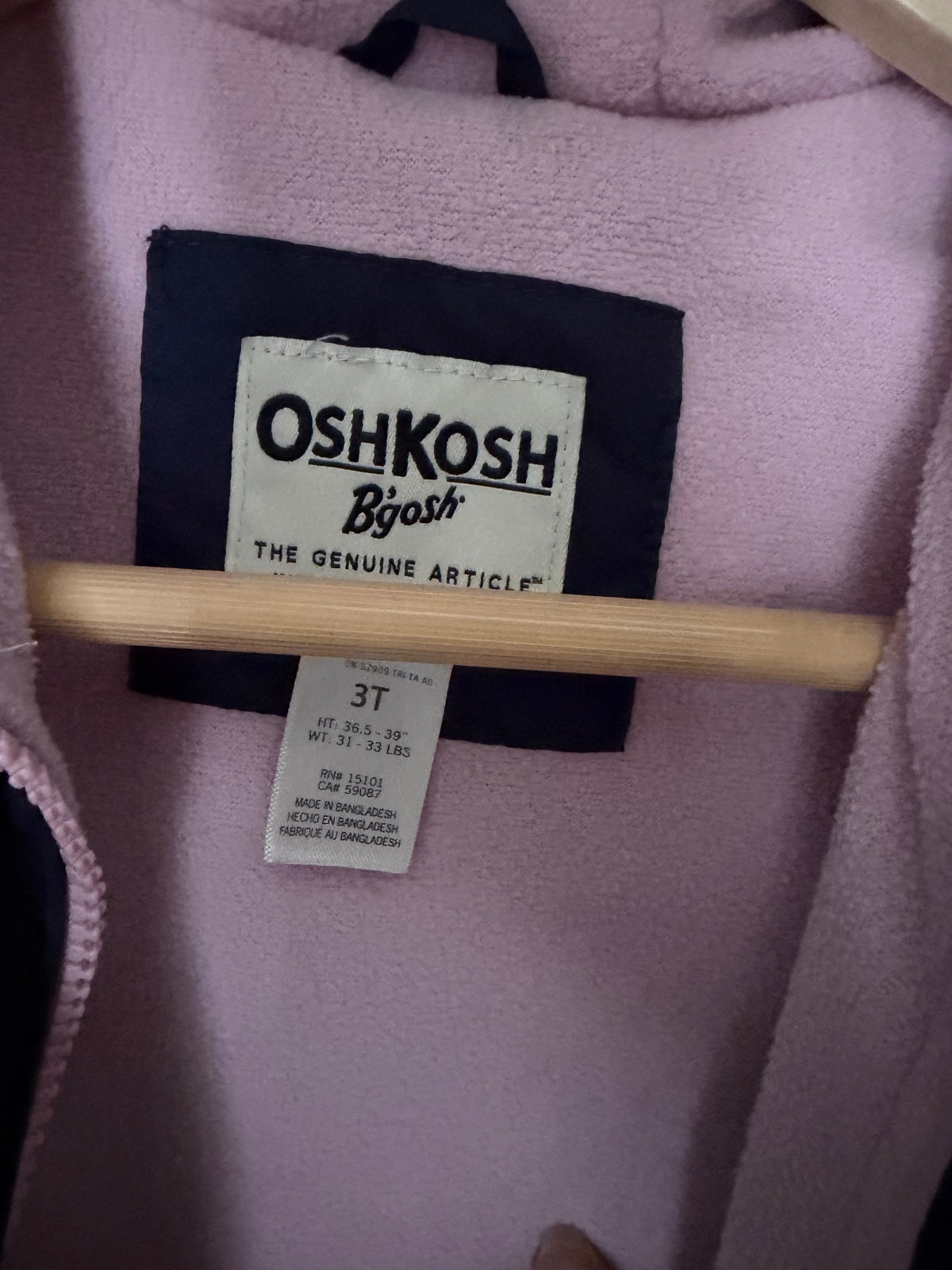 OshKosh B'gosh Girls 3T Navy Blue Fleece Lined Kitty Cat Hooded Jacket Coat