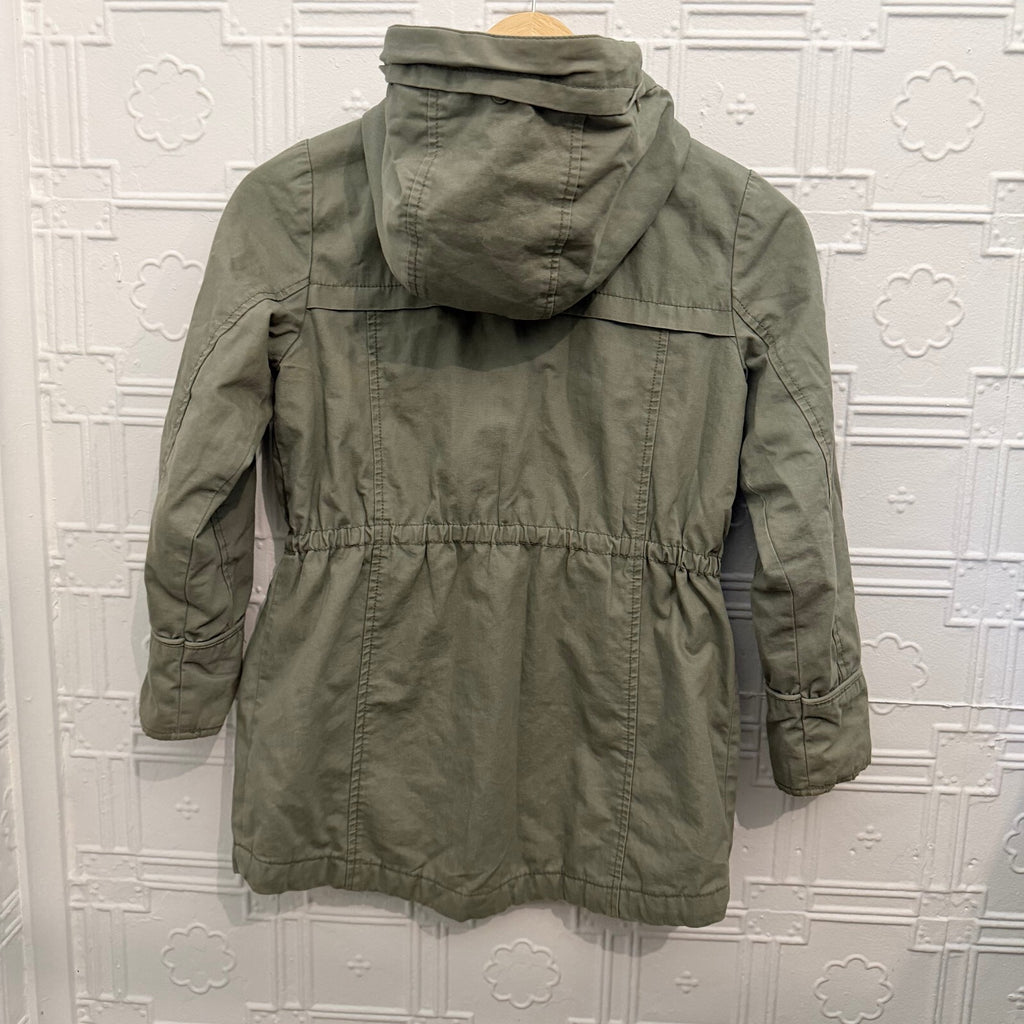 Gap Kids Medium Olive Green Hooded Utility Field Jacket Anorak Parka Coats