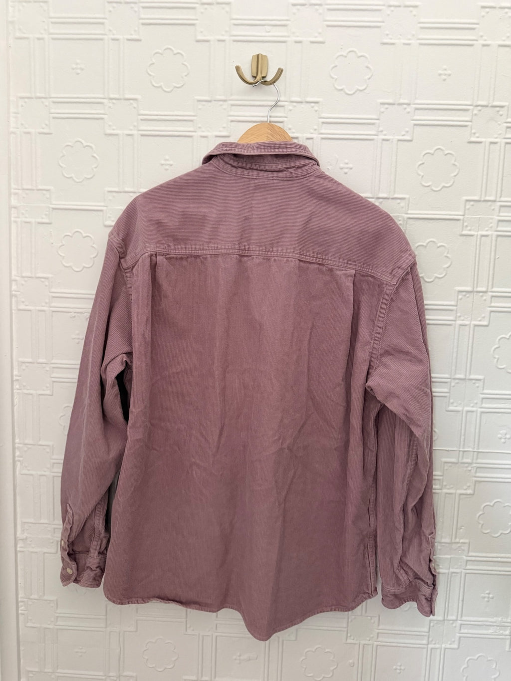 H&M Long Sleeve Mauve Corduroy Button-Down Shirt / Jacket