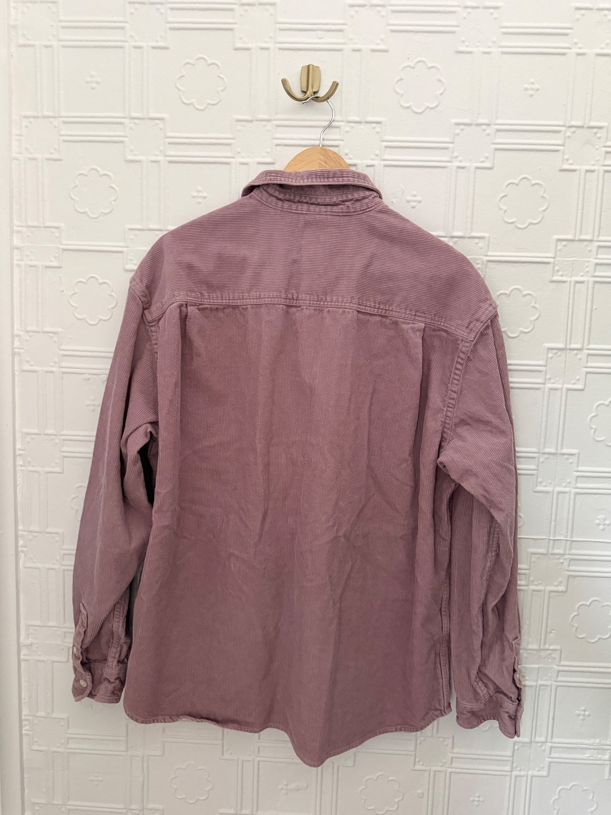 H&M Long Sleeve Mauve Corduroy Button-Down Shirt / Jacket