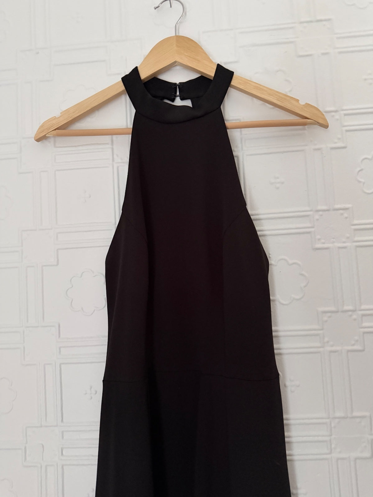 BHLDN Black High Neck Open Back Halter Maxi Dress Formal Gown Size 4