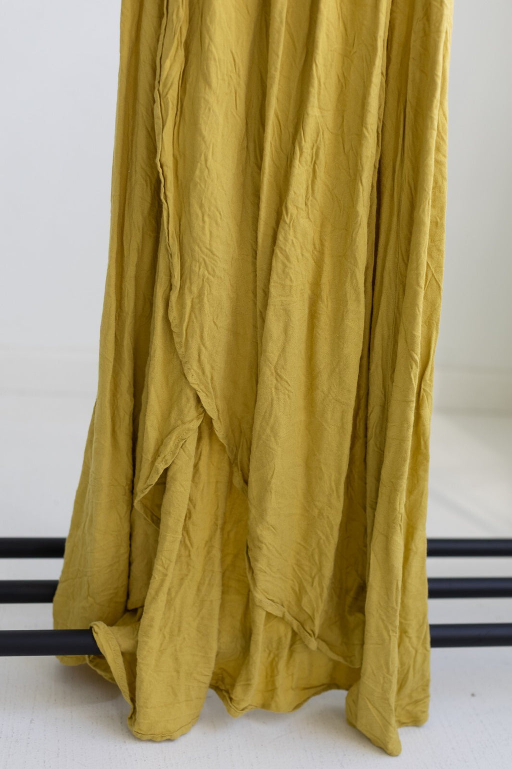 Young Fabulous & Broke Smocked Off Shoulder Maxi Dress Mustard Yellow M