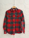 Crewcuts J.Crew Boys Red Plaid Flannel Button Down Shirt Size 14 Holiday Cotton