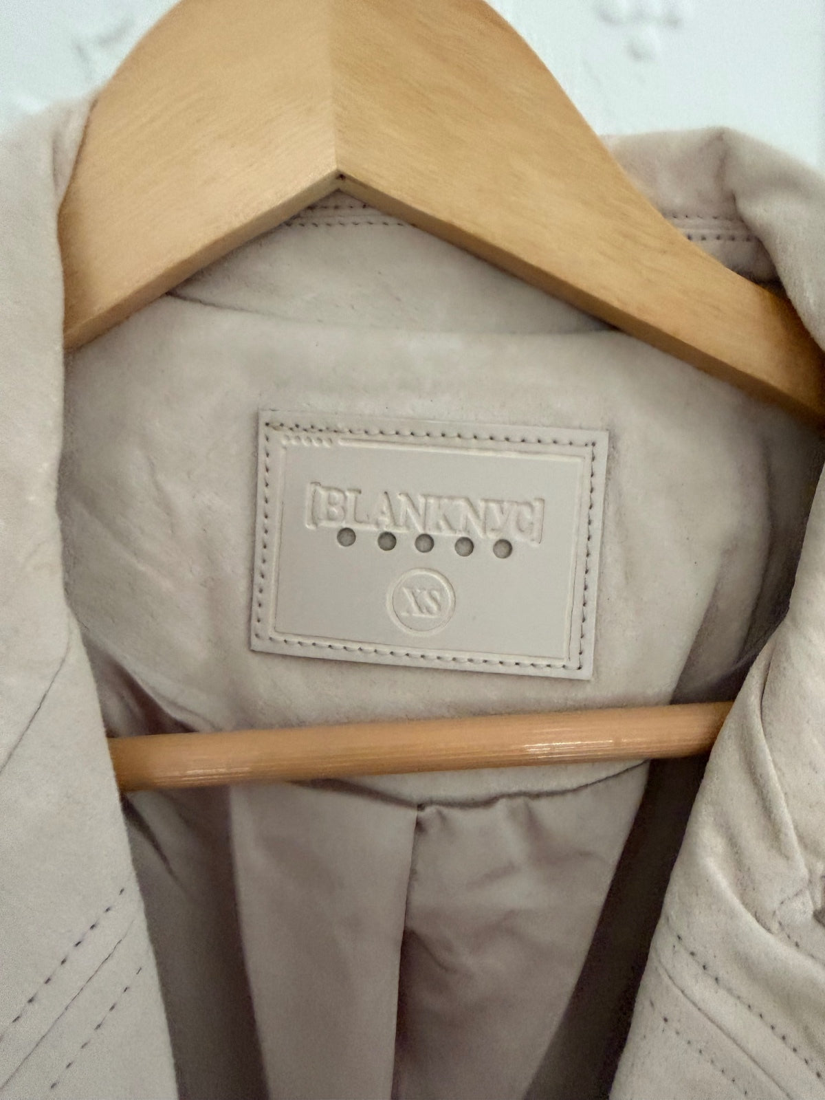BLANKNYC Suede Moto Jacket Sand Stoner Beige XS