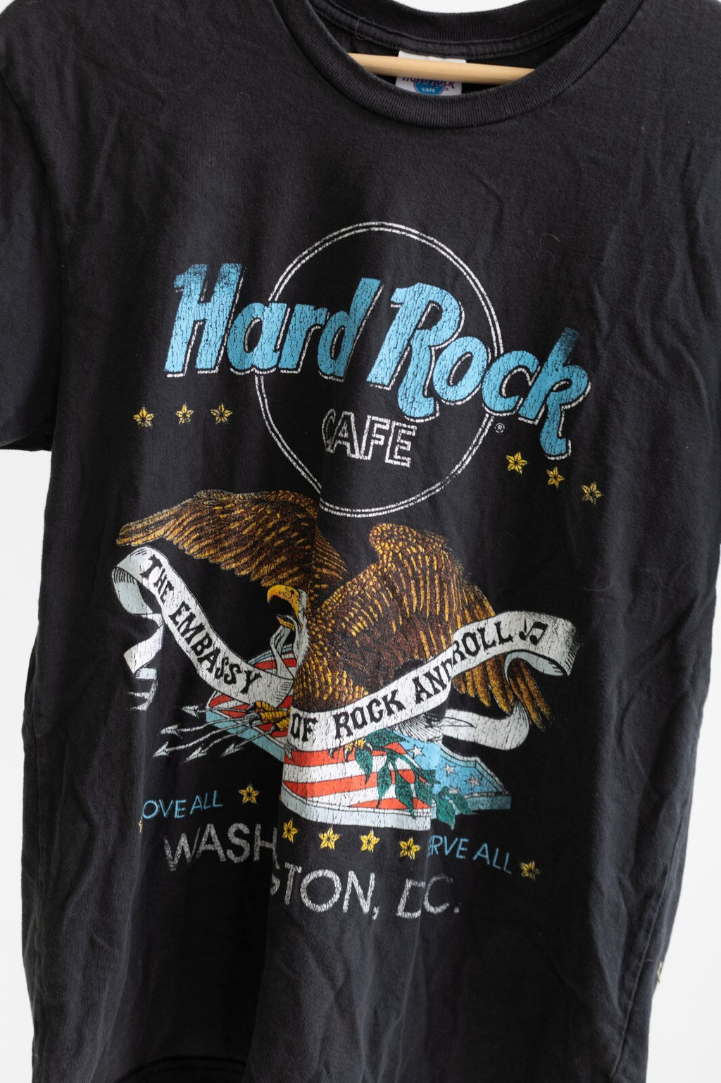 Hard Rock Cafe x PacSun Washington DC Graphic Tee M Vintage Style Black T-Shirt