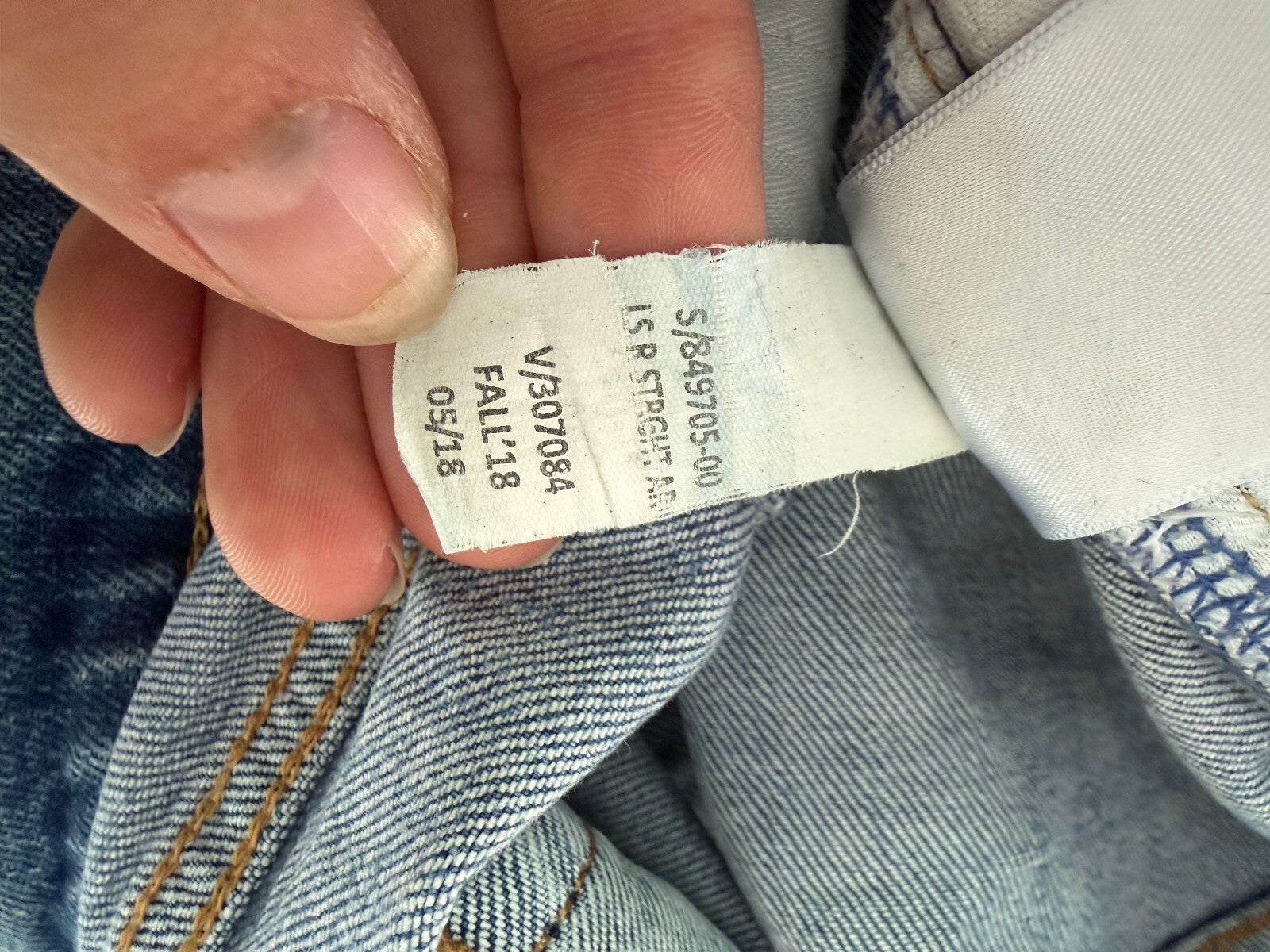 GAP Denim Womens 31 Tall Distressed Straight Leg Blue Jeans Fall 2018