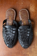 Sam Edelman Black Leather Woven Slip-On Sandals Size 8