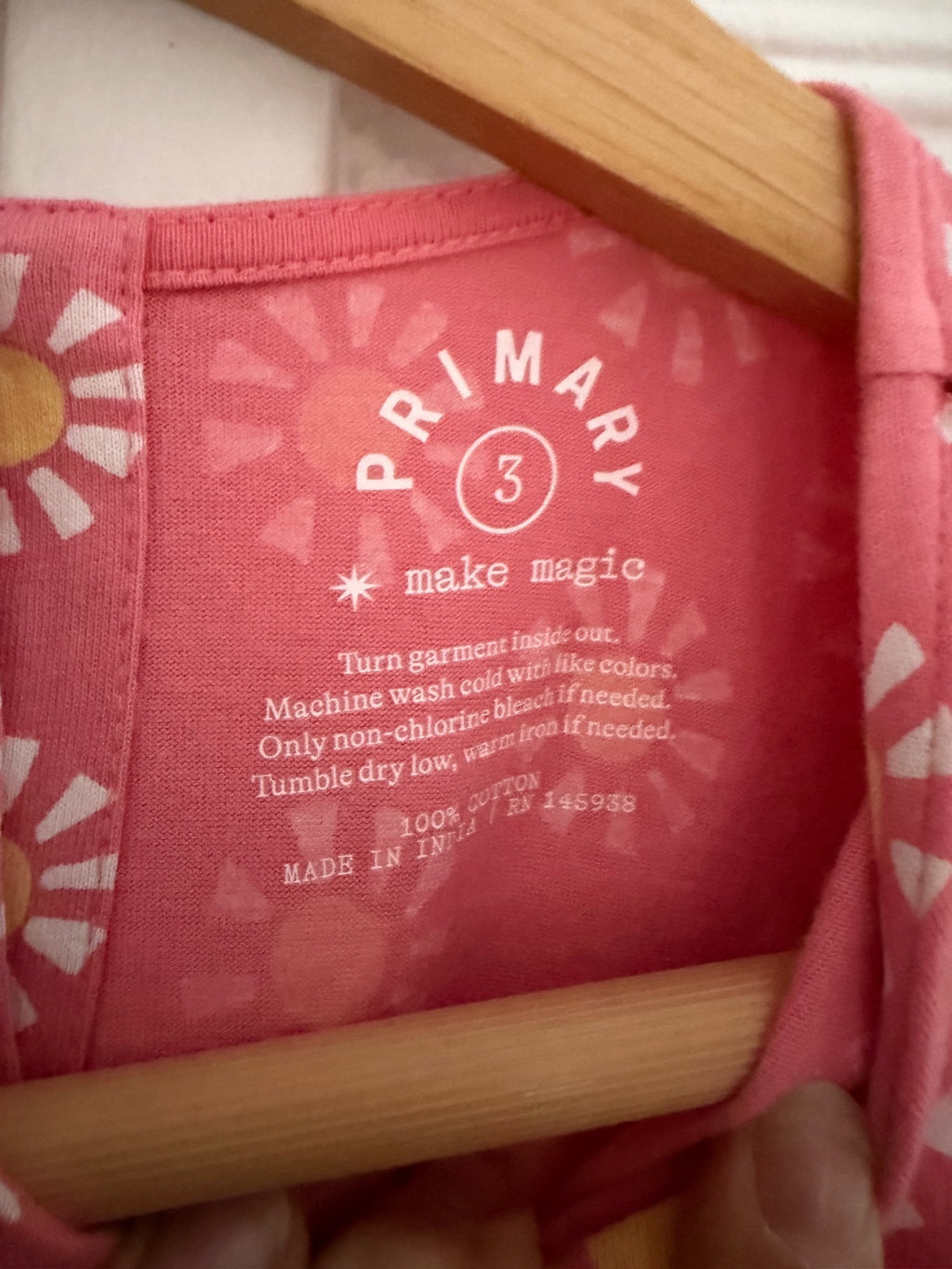 Primary Kids Pink Sun Print Dress Size 3
